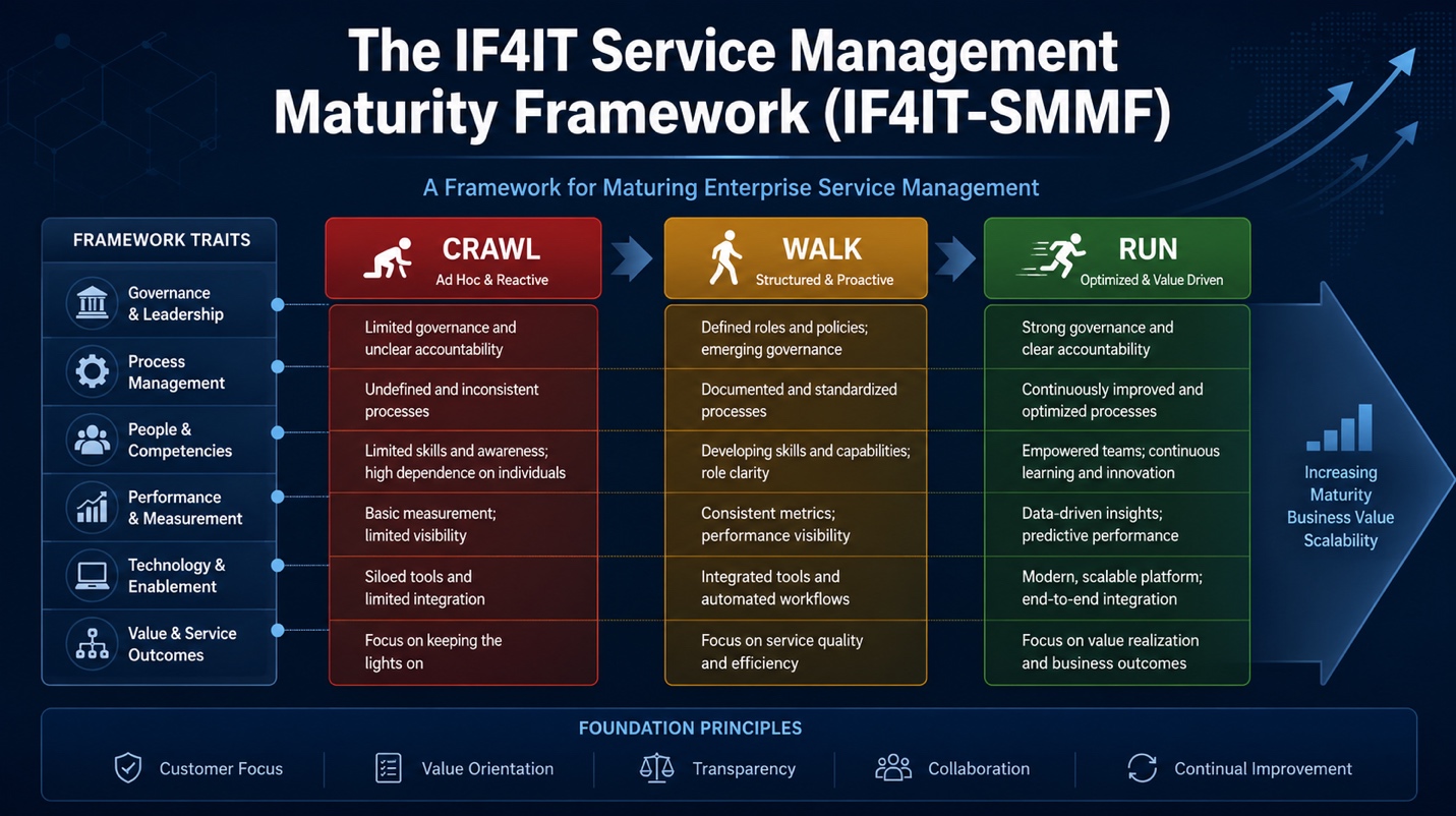 The IF4IT Service Management Maturity Framework (IF4IT-SMMF) for Small, Midsized, and Large Enterprises